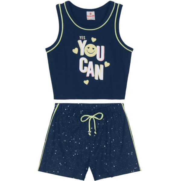 Conjunto Regata Cropped e Shorts Cotton