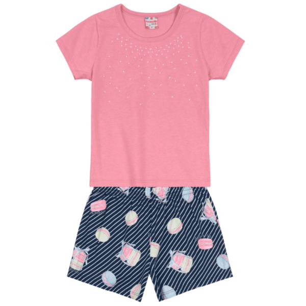 Conjunto Blusa e Shorts Malha