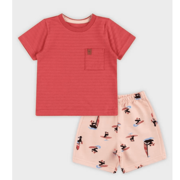 Conjunto Alakazoo Bebê Menino Tucano Vermelho