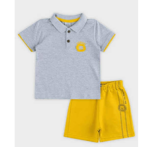 Conjunto Polo Bebê Menino Boca Grande