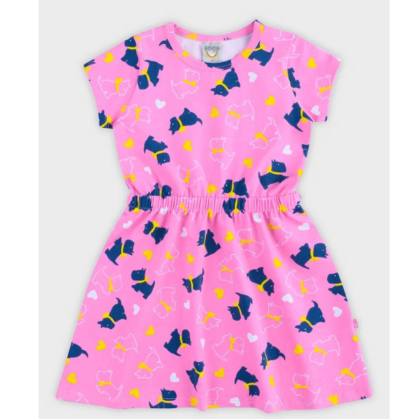 Vestido Infantil Boca Grande Doguinhos Rosa - Image 4