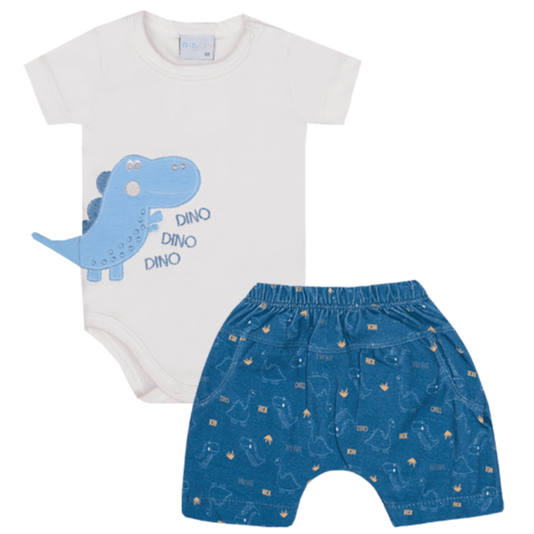 Conjunto body masc Dino Off White