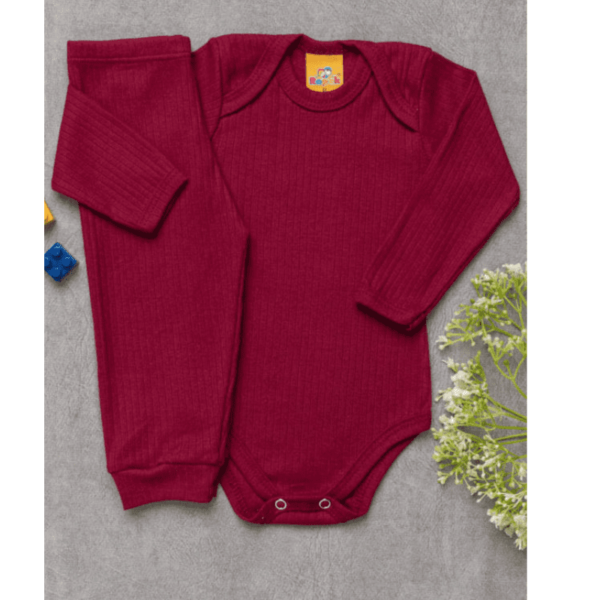 CONJUNTO CANELADO LONGO BORDÔ