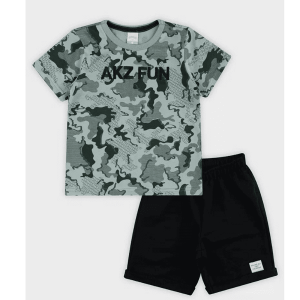 Conjunto Alakazoo Infantil Menino Camuflada Verde