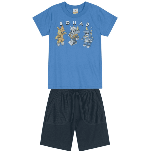 Conjunto Camiseta Malha/ Bermuda Moletinho