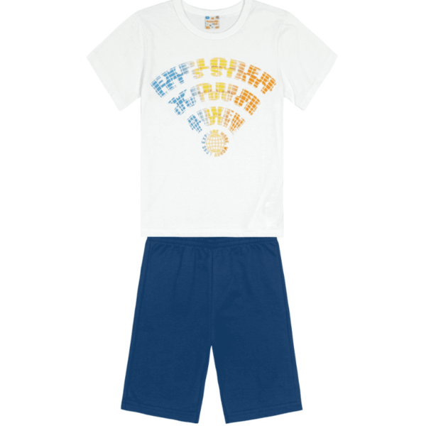 Conjunto Camiseta Malha e Bermuda Moletinho
