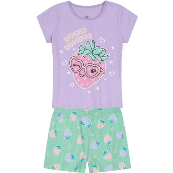 Pijama Blusa e Shorts Malha