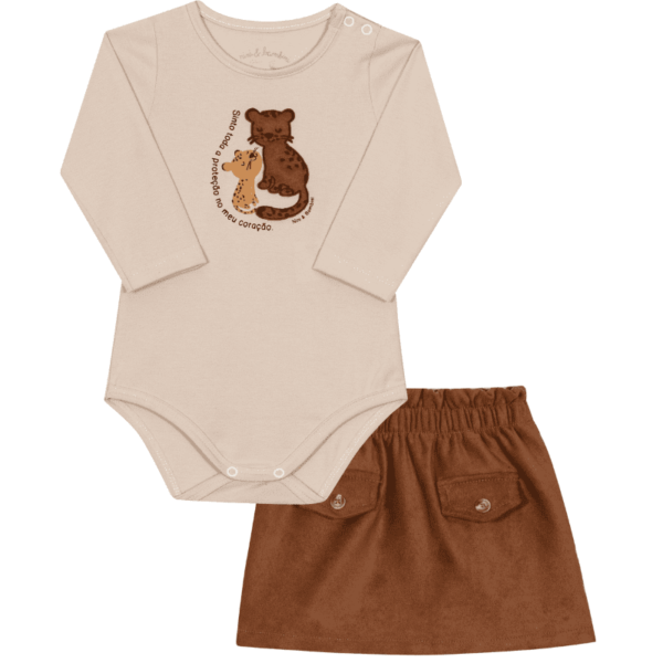 CONJUNTO BODY E SAIA FEMININO BEBÊ