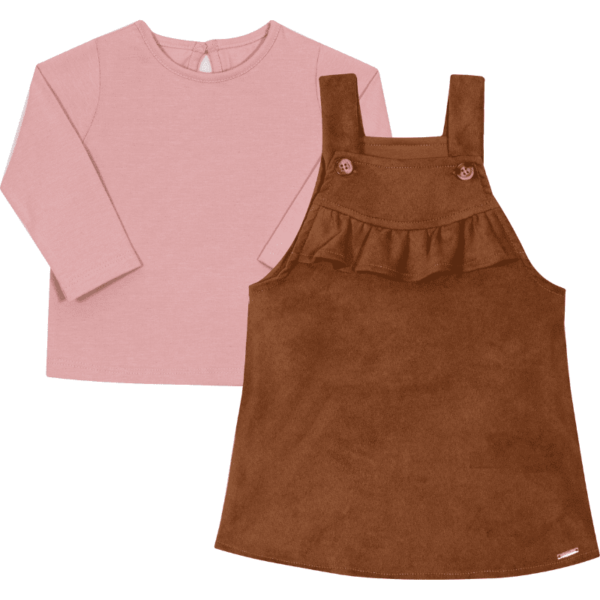 CONJUNTO BLUSA E SALOPETE FEMININO BEBÊ
