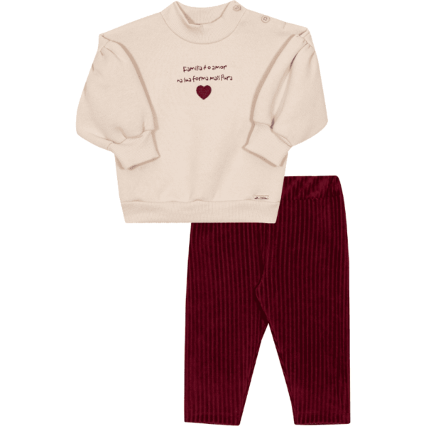 CONJUNTO CASACO E CALÇA FEMININO BEBÊ