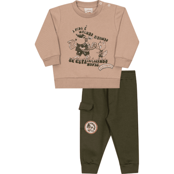 CONJUNTO CASACO E CALÇA MASCULINO BEBÊ