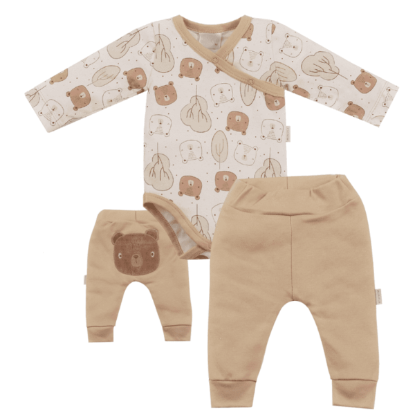 CONJUNTO BODY MASCULINO URSO MARROM