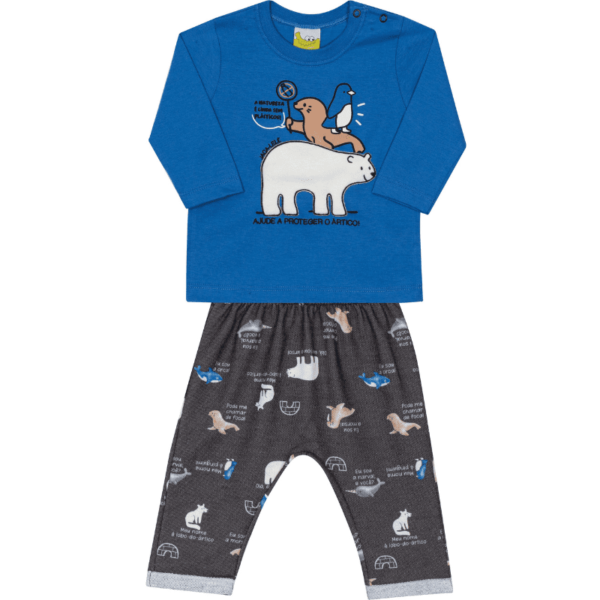 CONJUNTO CAMISETA E CALÇA MASCULINO BEBÊ