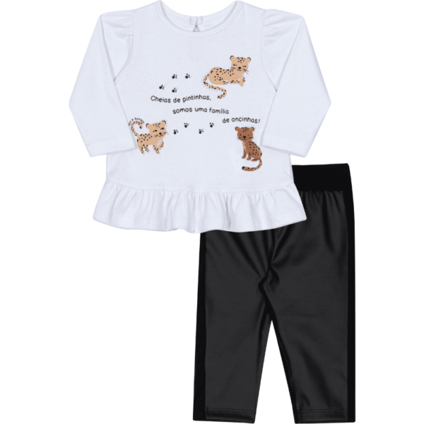 CONJUNTO BLUSA E CALÇA FEMININO BEBÊ