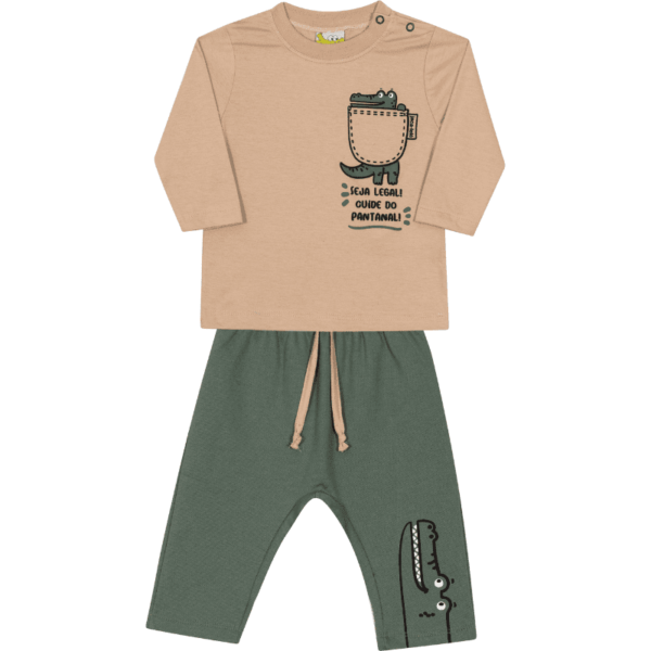 CONJUNTO CAMISETA E CALÇA MASCULINO BEBÊ