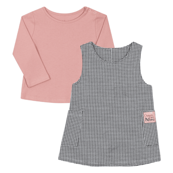 CONJUNTO BLUSA E JARDINEIRA FEMININO BEBÊ
