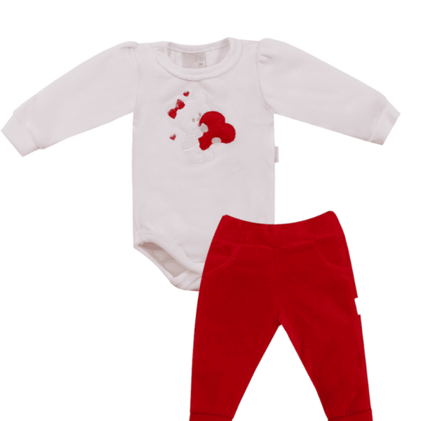 CONJUNTO BODY FEMININO URSINHA VERMELHO