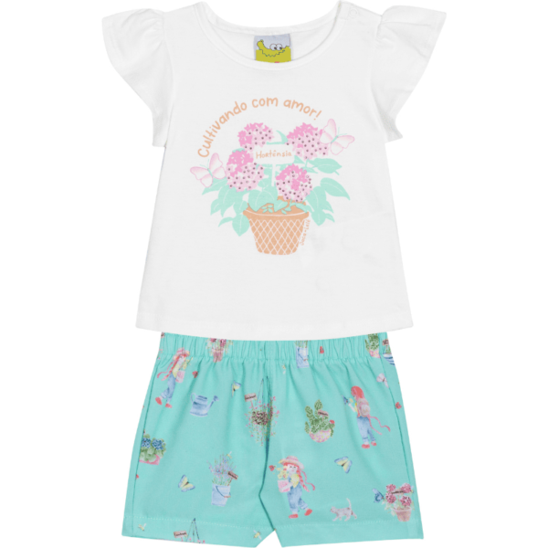 CONJUNTO BLUSA E SHORTS FEMININO