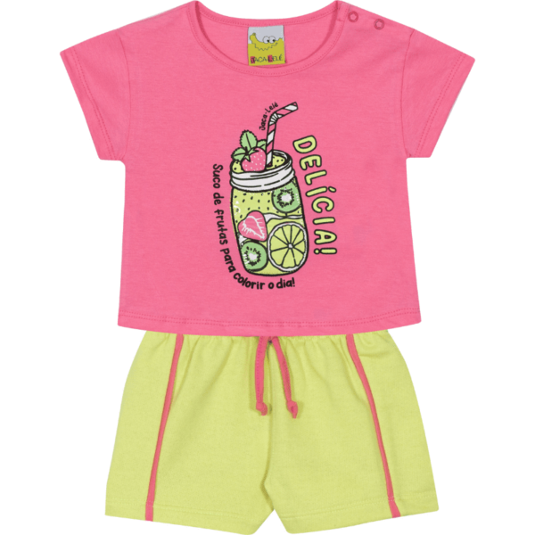 CONJUNTO BLUSA E SHORTS FEMININO