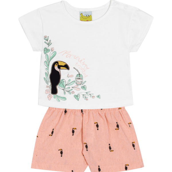 CONJUNTO BLUSA E SHORTS FEMININO