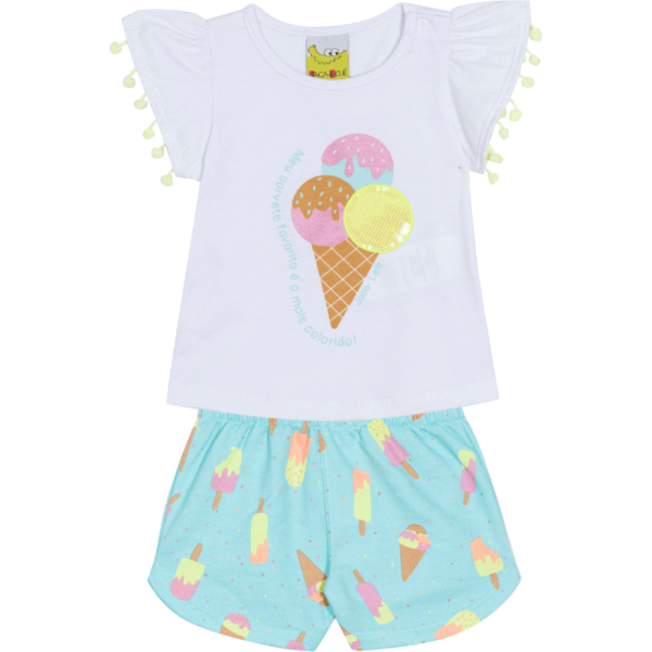 CONJUNTO BLUSA E SHORTS FEMININO