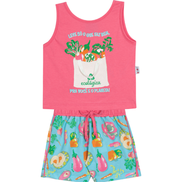 CONJUNTO BLUSA E SHORTS FEMININO