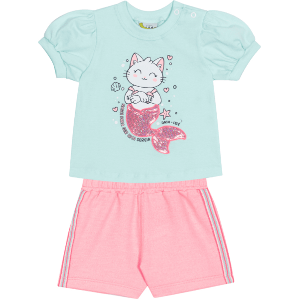 CONJUNTO BLUSA E SHORTS FEMININO