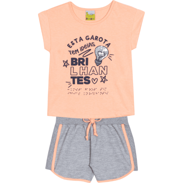 CONJUNTO BLUSA E SHORTS FEMININO