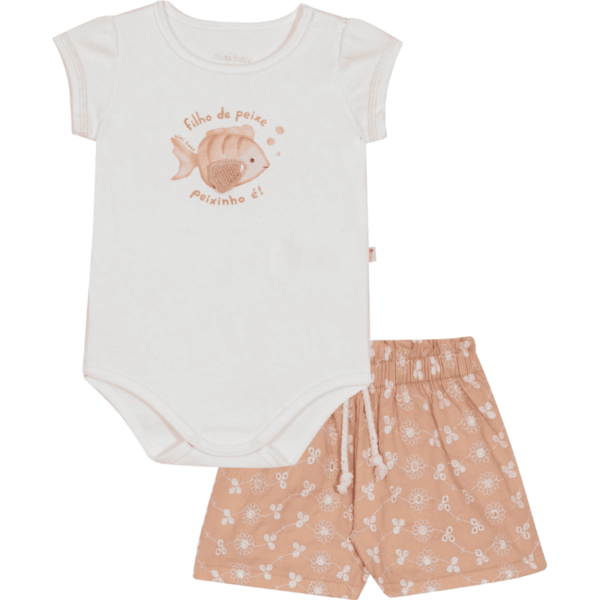 CONJUNTO BODY E SHORTS FEMININO BEBÊ