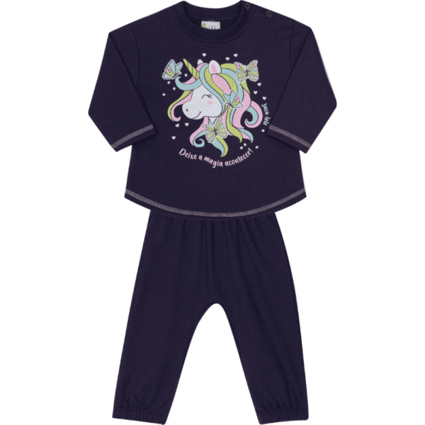 Conjunto casaco e calça feminino bebê